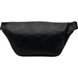 グッチ GUCCI GGエンボスベルトバッグ 645093 ブラック　シルバー金具 GGエンボス メンズ ボディバッグ