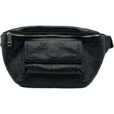 グッチ GUCCI GGエンボスベルトバッグ 645093 ブラック　シルバー金具 GGエンボス メンズ ボディバッグ