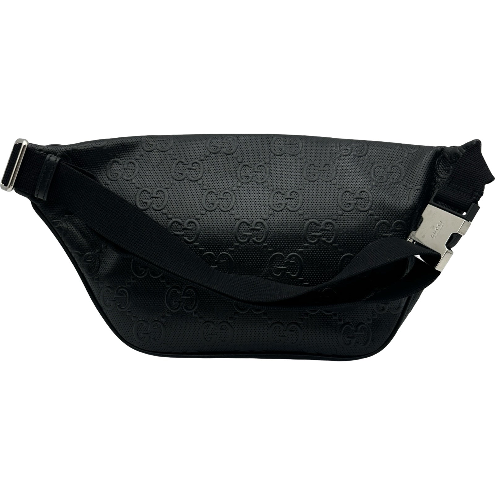 グッチ GUCCI GGエンボスベルトバッグ 645093 ブラック シルバー金具