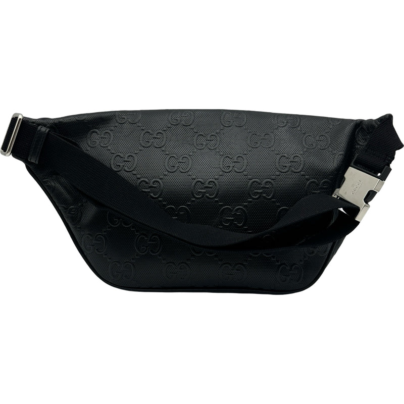 グッチ GUCCI GGエンボスベルトバッグ 645093 ブラック シルバー金具