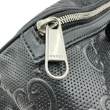 グッチ GUCCI GGエンボスベルトバッグ 645093 ブラック　シルバー金具 GGエンボス メンズ ボディバッグ