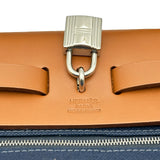 エルメス HERMES エールバッグジップPM W刻印 ネイビー/シルバー金具 トワル レディース ショルダーバッグ