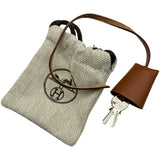 エルメス HERMES エールバッグジップPM W刻印 ネイビー/シルバー金具 トワル レディース ショルダーバッグ