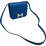 エルメス HERMES コンスタンスミニ C刻印　(2018年製) ブルーセリージュ シルバー金具 エプソン レディース ショルダーバッグ