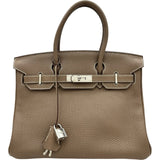 エルメス HERMES バーキン30 □O刻印 エトゥープ シルバー金具 トリヨン レディース ハンドバッグ