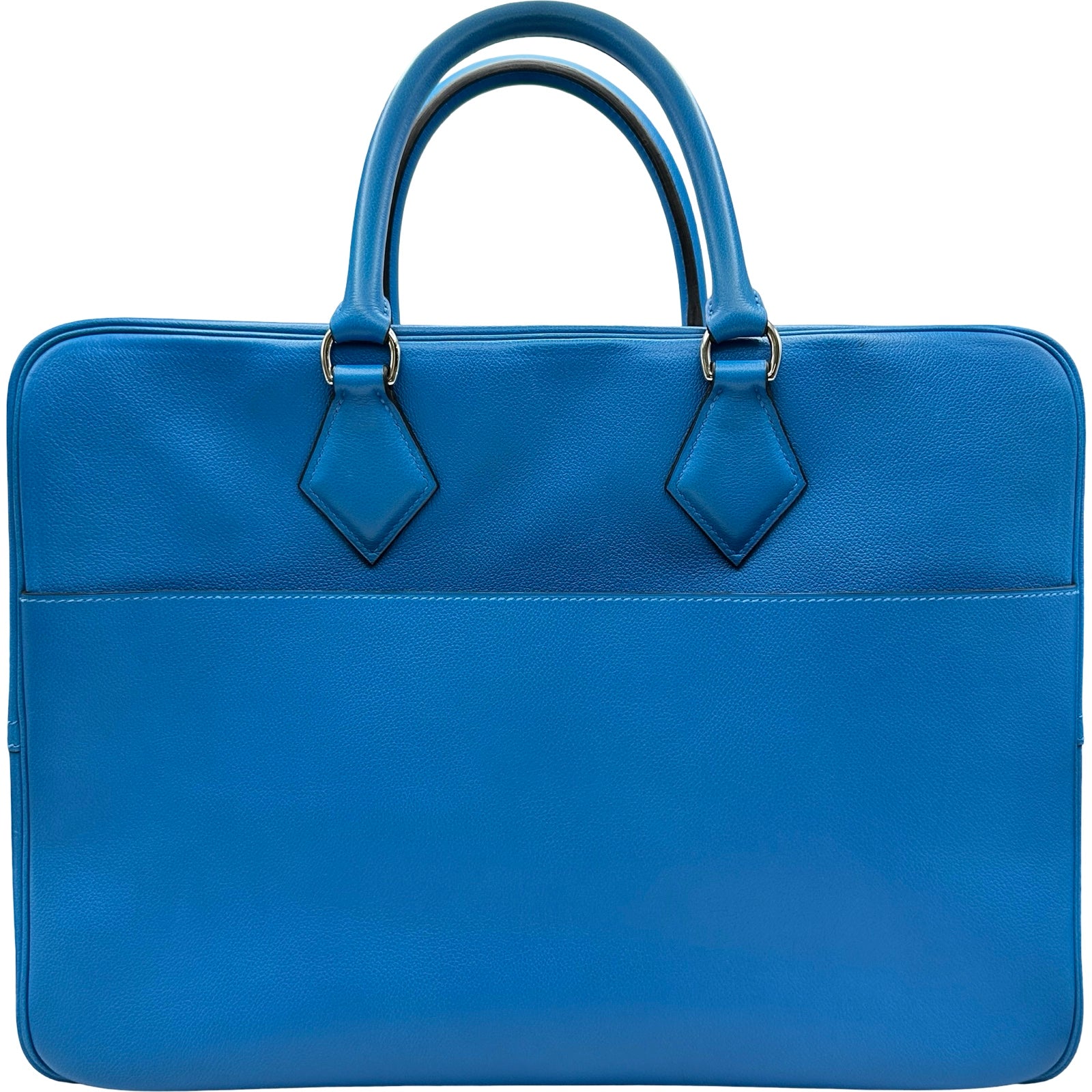エルメス HERMES ポルトドキュマンプリュム24H □Q刻印 ブルーイドラ