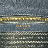 プラダ PRADA ロゴショルダー ブルー レザー レディース ショルダーバッグ