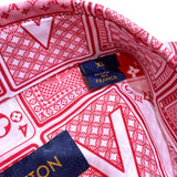 ルイ・ヴィトン LOUIS VUITTON モノグラムトランプ半袖シャツ 18AW HFS14W レッド コットン メンズ 半袖シャツ