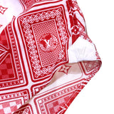 ルイ・ヴィトン LOUIS VUITTON モノグラムトランプ半袖シャツ 18AW HFS14W レッド コットン メンズ 半袖シャツ