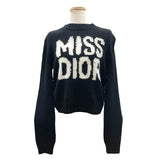 クリスチャン・ディオール Christian Dior MISS DIORロゴカシミヤニットセーター 454S57AM103 ブラック カシミヤ レディース ニット
