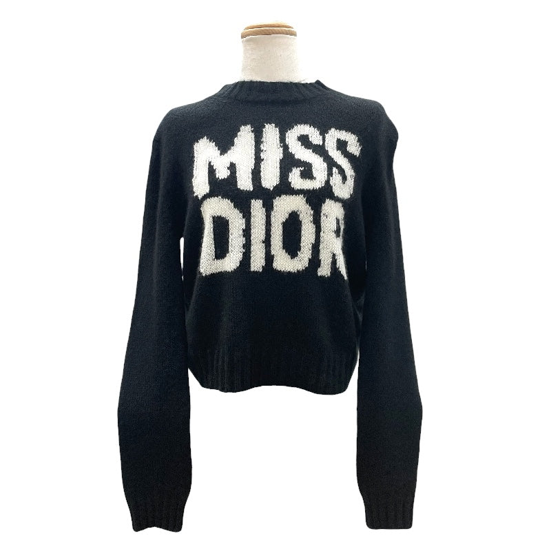 Christian Dior クリスチャンディオール ブラックニット セーター クリスチャン・ディオール Christian Dior MISS DIORロゴカシミヤ
