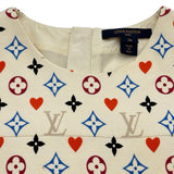 ルイ・ヴィトン LOUIS VUITTON ゲームオン モノグラム総柄半袖ワンピース FKDR50 ベージュ ウール レディース ワンピース