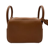 エルメス HERMES リンディ ミニ G刻 ゴールド シルバー金具 トリヨン レディース ショルダーバッグ