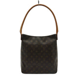 ルイ・ヴィトン LOUIS VUITTON ルーピングGM M51145 ブラウン モノグラム/レザー レディース ショルダーバッグ