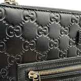 グッチ GUCCI グッチシマ ショルダーバッグ 406408 ブラック シルバー金具 レザー メンズ 斜め掛けバッグ