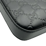 グッチ GUCCI グッチシマ ショルダーバッグ 406408 ブラック シルバー金具 レザー メンズ 斜め掛けバッグ