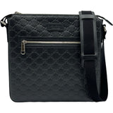 グッチ GUCCI グッチシマ ショルダーバッグ 406408 ブラック シルバー金具 レザー メンズ 斜め掛けバッグ