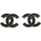 シャネル CHANEL ココマークピアス ブラック メタル ストラス アクセサリー レディース