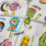 エルメス HERMES カレ70 FUNNY ICE CREAM グレー シルク レディース スカーフ