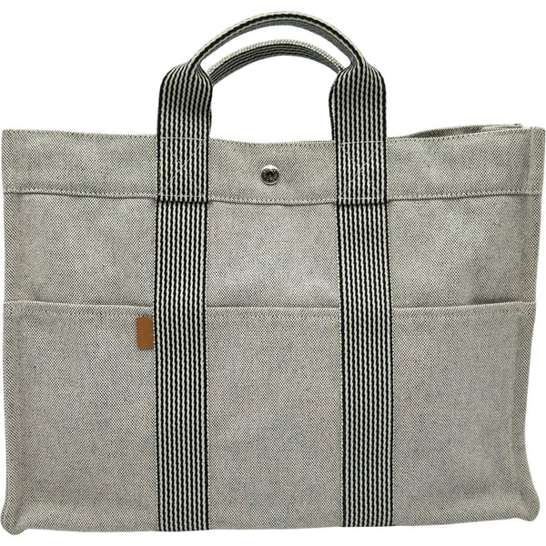 エルメス HERMES ニューフールトゥトートMM グレー トワル キャンバス
