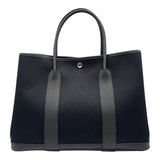 エルメス HERMES ガーデンパーティPM U刻 ブラック シルバー金具 トワル レディース トートバッグ