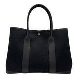 エルメス HERMES ガーデンパーティPM U刻 ブラック シルバー金具 トワル レディース トートバッグ