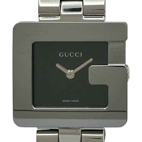 稼働品 グッチ スクエア 腕時計 カットアウト g 3600l ブラック グッチ GUCCI Gスクエア 3600L ブラック ステンレススチール クオーツ