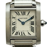 カルティエ Cartier タンクフランセーズ SM W51008Q3 ホワイト ステンレススチール クオーツ レディース 腕時計