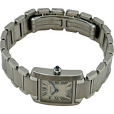 カルティエ Cartier タンクフランセーズ SM W51008Q3 ホワイト ステンレススチール クオーツ レディース 腕時計