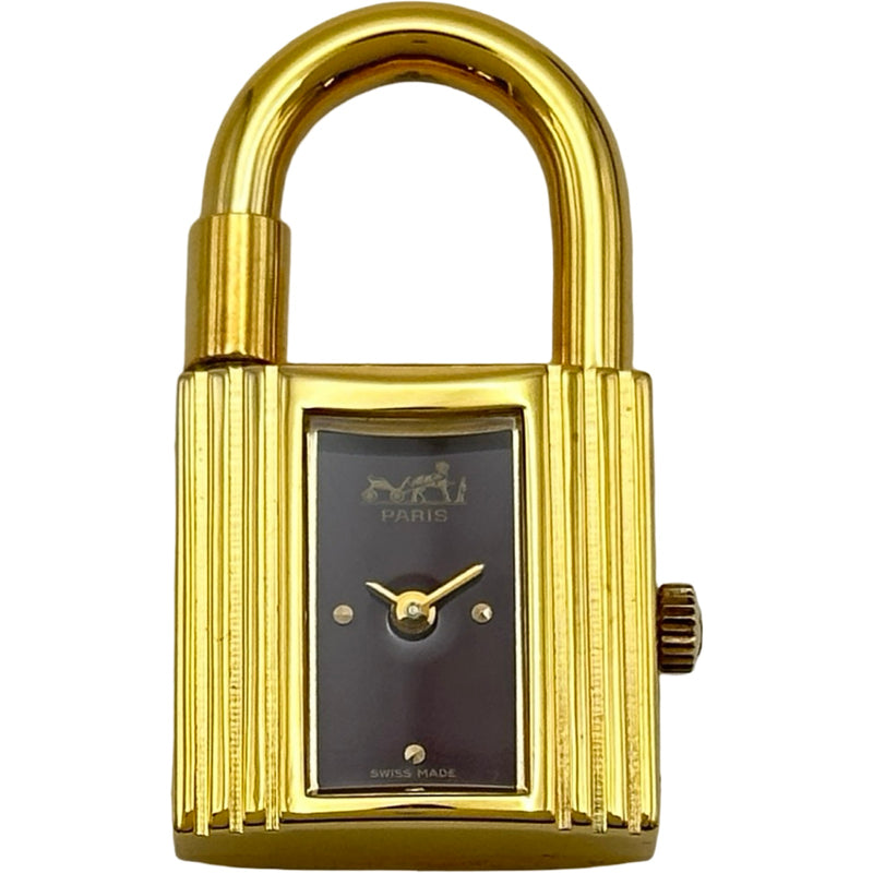 エルメス HERMES ケリーウォッチ KE1.201 レッド ゴールドメッキ