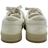 プラダ PRADA トライアングルロゴローカットスニーカー 1E792M ホワイト レザー レディース スニーカー