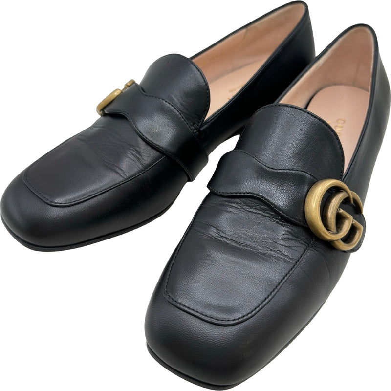 グッチ GUCCI GGバックルコインローファー 602496 ブラック レザー