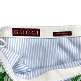 グッチ GUCCI プリーツボタニカル柄ロングスカート 788867 ブルー コットン レディース スカート