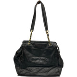 シャネル CHANEL ココマークチェーントートバッグ 3番台 ブラック/ゴールド金具 ラムスキン レディース トートバッグ