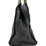 シャネル CHANEL ココマークチェーントートバッグ 3番台 ブラック/ゴールド金具 ラムスキン レディース トートバッグ