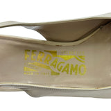 サルヴァトーレ・フェラガモ Salvatore Ferragamo バイカラースリングバックパンプス ベージュ レザー レディース パンプス