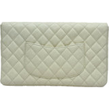 シャネル CHANEL マトラッセクラッチバッグ 27番台 ホワイト/ゴールド金具 キャビアスキン レディース クラッチバッグ