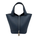 エルメス HERMES ピコタンロックPM U刻 ブルードプリュス シルバー金具 トリヨン レディース ハンドバッグ