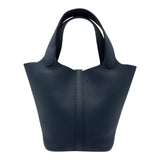 エルメス HERMES ピコタンロックPM U刻 ブルードプリュス シルバー金具 トリヨン レディース ハンドバッグ