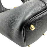 エルメス HERMES ピコタンロックPM U刻 ブラック ゴールド金具 トリヨン レディース ハンドバッグ