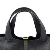 エルメス HERMES ピコタンロックPM B刻 ブラック ゴールド金具 トリヨン レディース ハンドバッグ