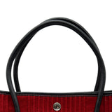 エルメス HERMES ガーデンパーティPM □J刻 レッド/ブラック シルバー金具 プリーツフェルト/ブッフル レディース トートバッグ