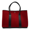 エルメス HERMES ガーデンパーティPM □J刻 レッド/ブラック シルバー金具 プリーツフェルト/ブッフル レディース トートバッグ