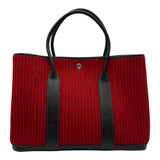 エルメス HERMES ガーデンパーティPM □J刻 レッド/ブラック シルバー金具 プリーツフェルト/ブッフル レディース トートバッグ