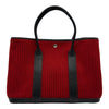 エルメス HERMES ガーデンパーティPM □J刻 レッド/ブラック シルバー金具 プリーツフェルト/ブッフル レディース トートバッグ