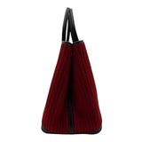 エルメス HERMES ガーデンパーティPM □J刻 レッド/ブラック シルバー金具 プリーツフェルト/ブッフル レディース トートバッグ