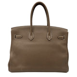 エルメス HERMES バーキン35 □O刻 エトゥープ シルバー金具 トゴ レディース ハンドバッグ