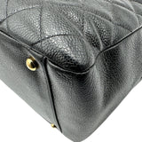 シャネル CHANEL GTTチェーントートバッグ A18005 7番台 ブラック ゴールド金具 キャビアスキン レディース トートバッグ