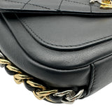 シャネル CHANEL スモールフラップバッグ AS0412 27番台 ブラック ゴールド/シルバー金具 カーフ レディース ショルダーバッグ