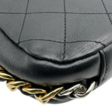 シャネル CHANEL スモールフラップバッグ AS0412 27番台 ブラック ゴールド/シルバー金具 カーフ レディース ショルダーバッグ